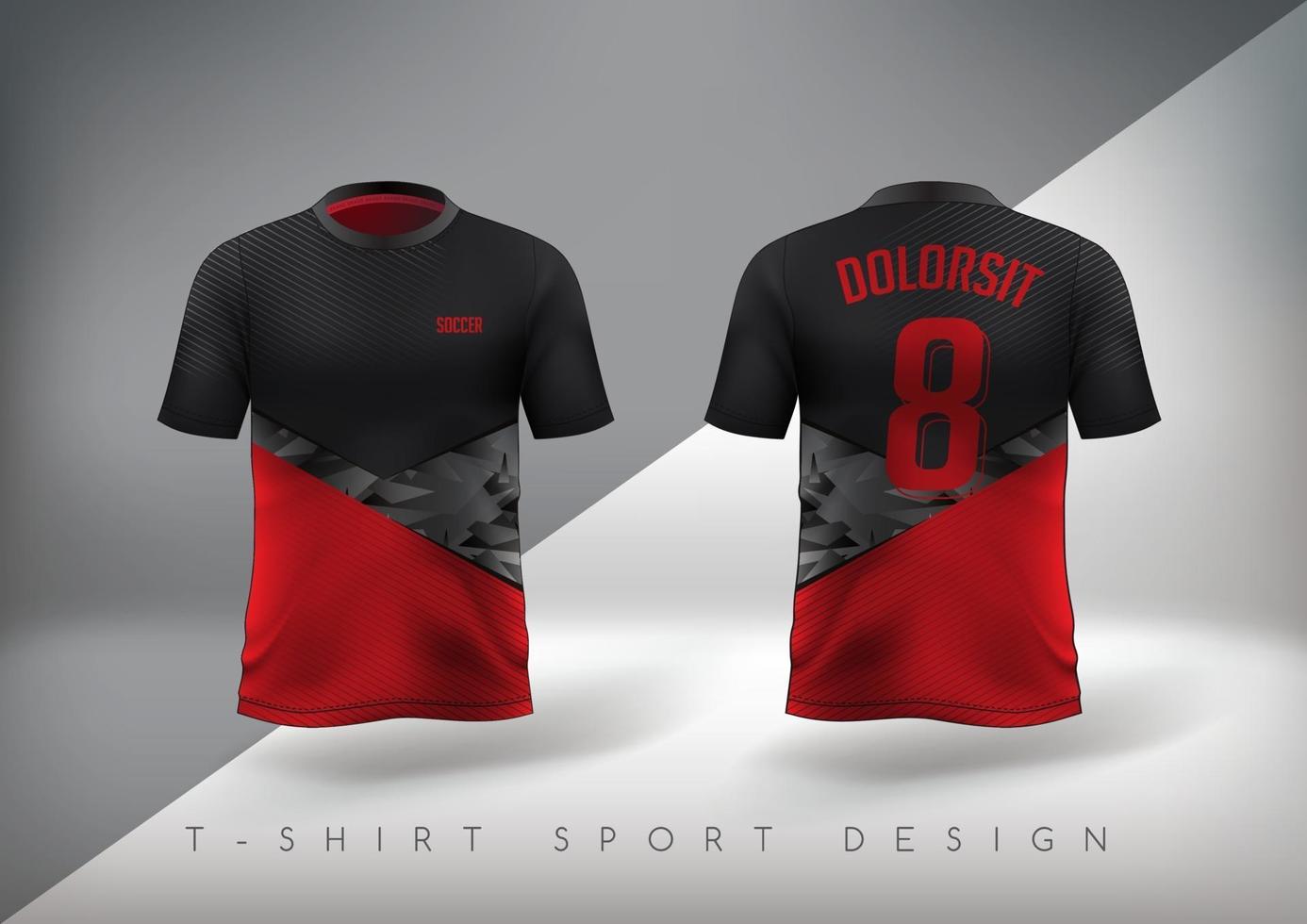 t-shirt sportiva da calcio dal design aderente con girocollo vettore