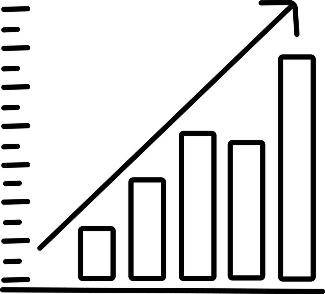 crescita freccia con bar grafico simbolo per attività commerciale. vettore