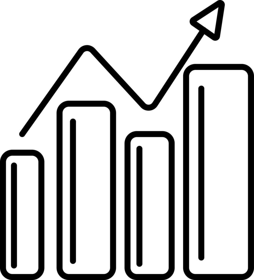 crescita freccia con bar grafico simbolo per attività commerciale. vettore