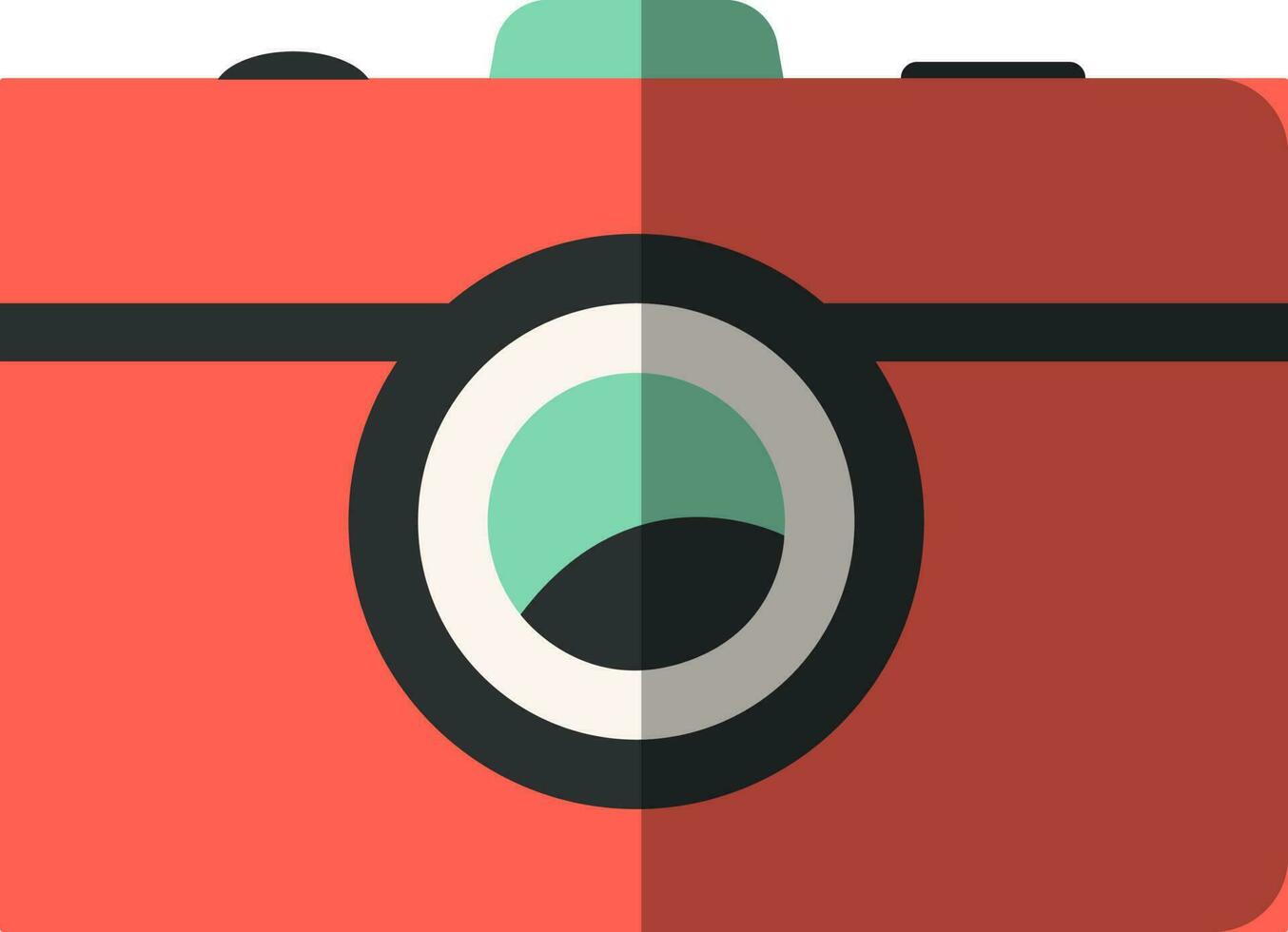 arancia e nero piatto stile telecamera icona. vettore