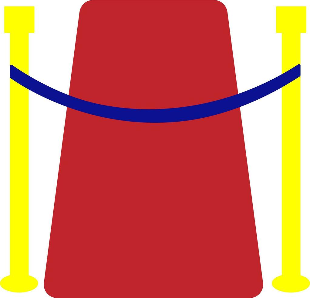 rosso tappeto con giallo e blu barriera. vettore