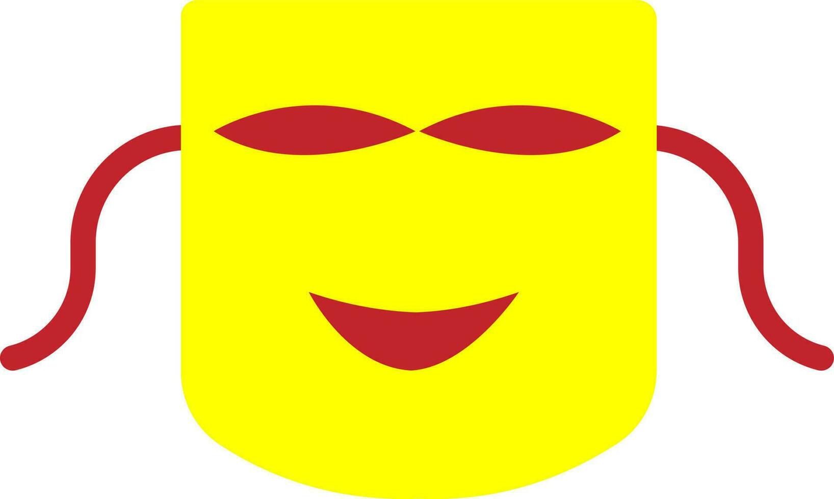 rosso e giallo viso maschera. vettore