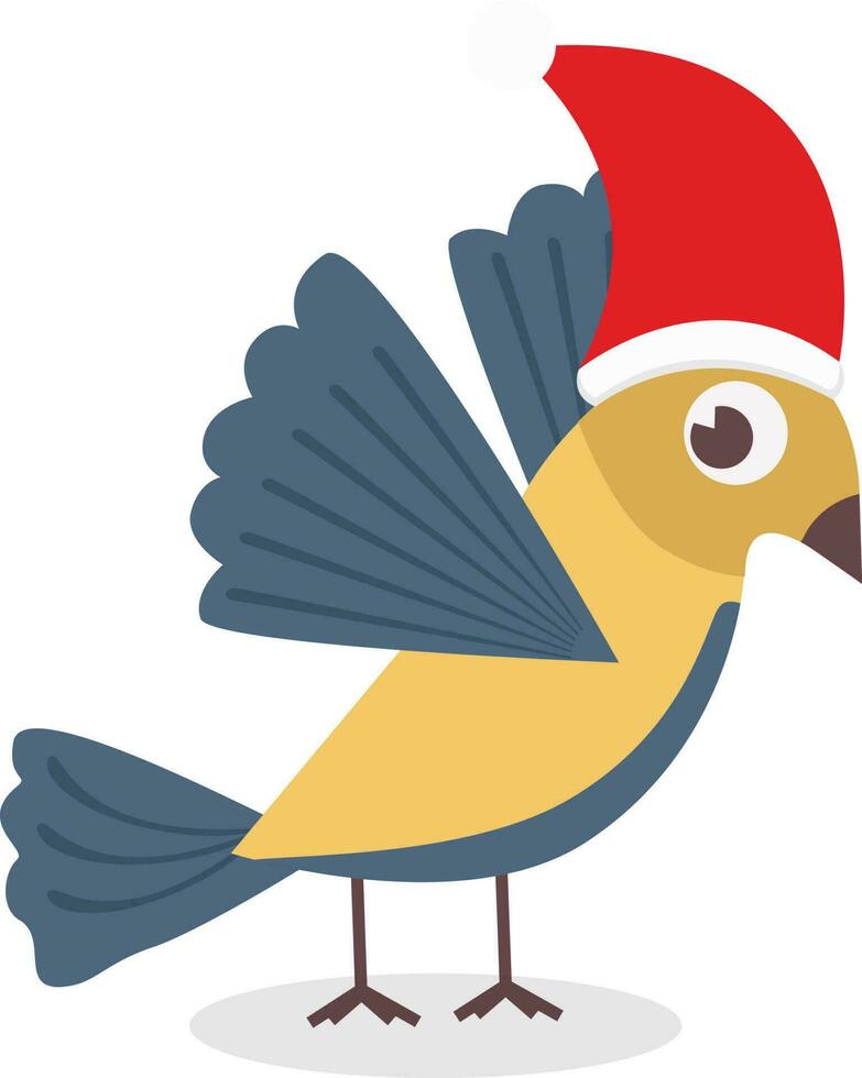 colorato uccello indossare Natale cap. vettore