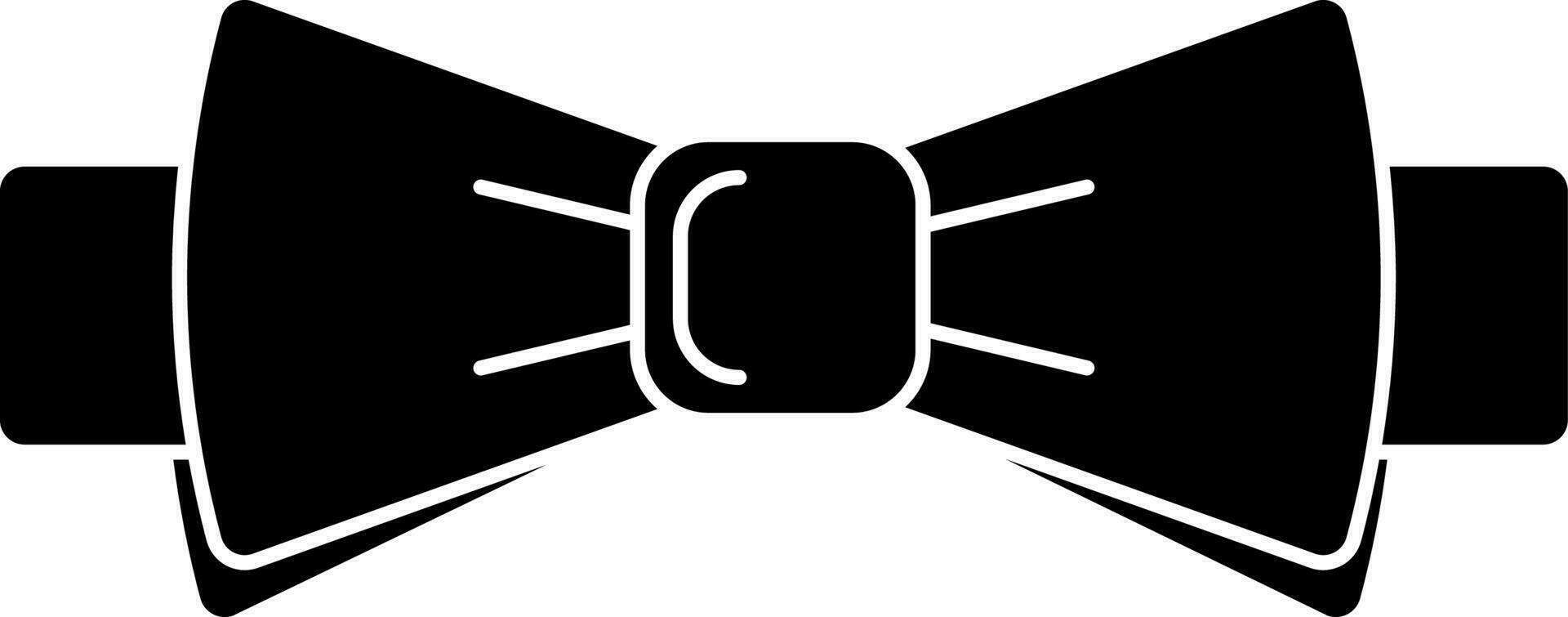 piatto stile arco cravatta icona nel nero e bianca colore. vettore