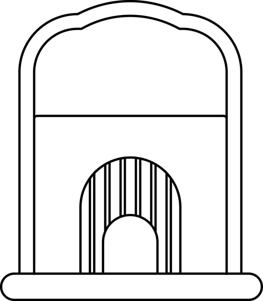 ictus stile di biglietto finestra icona per cinema concetto. vettore