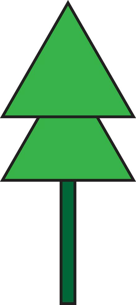 isolato verde albero nel piatto stile. vettore