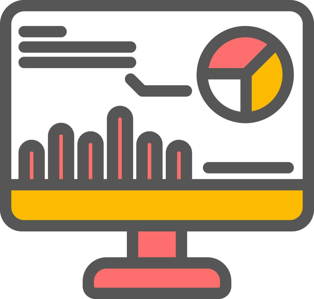 finanziario grafico grafico su del desktop schermo icona. vettore