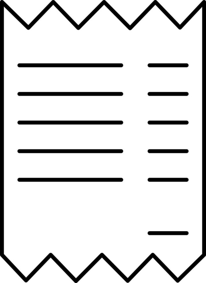 ricevuta icona isolato nel linea arte. vettore