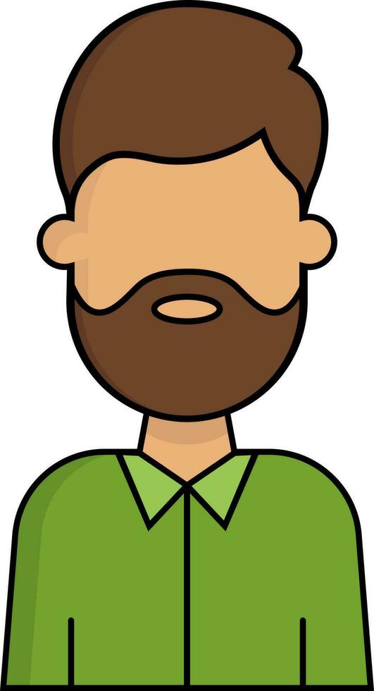 vettore illustrazione di barbuto uomo personaggio icona.