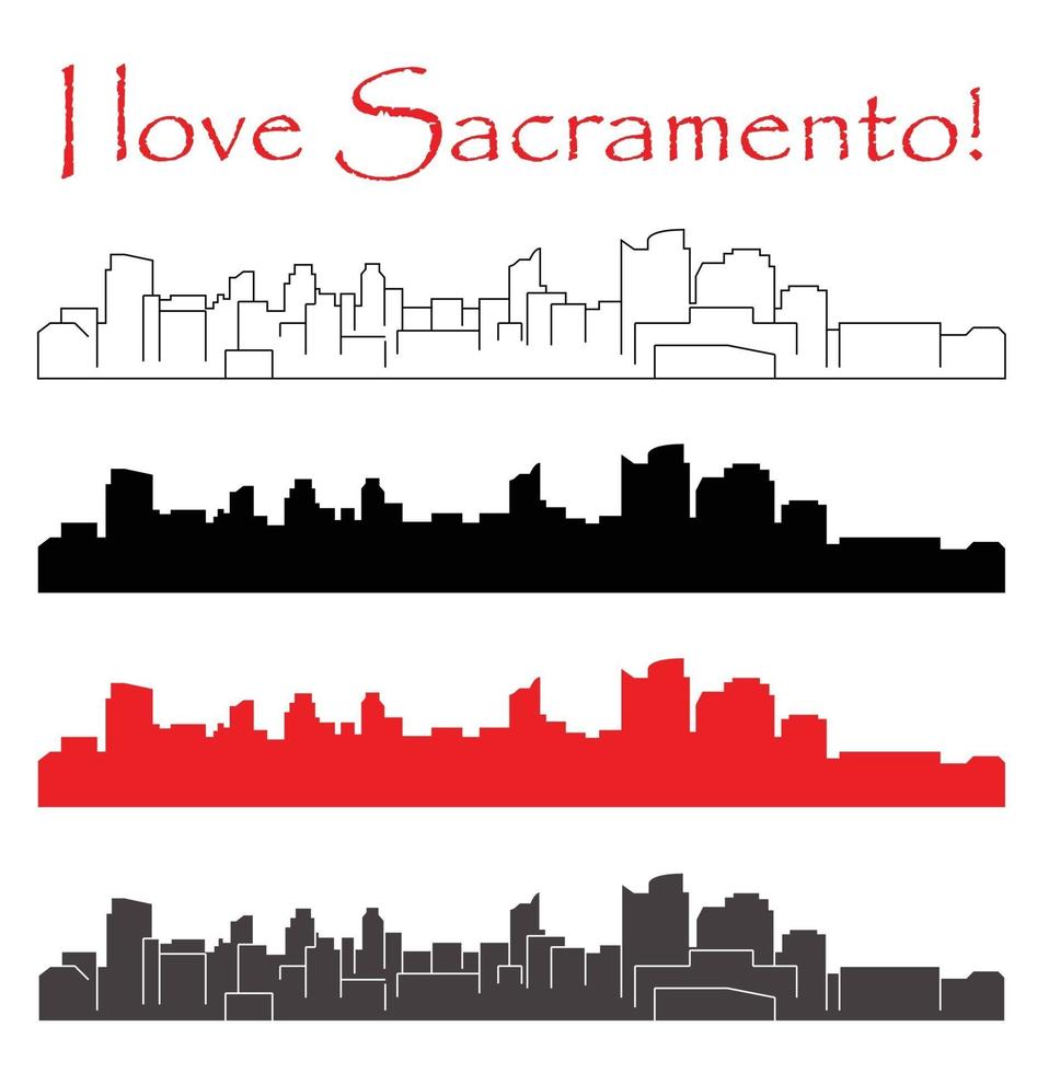 sagoma della città di sacramento california vettore