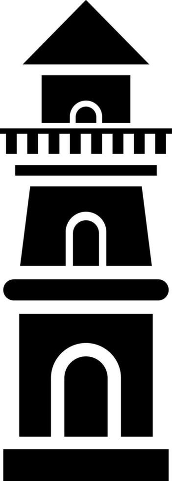 glifo illustrazione di faro icona o simbolo. vettore