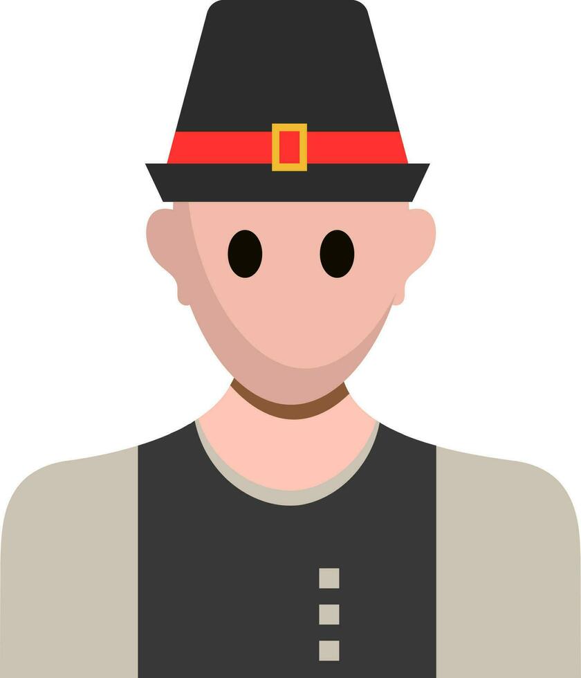 vettore illustrazione di uomo indossare pellegrino cappello.