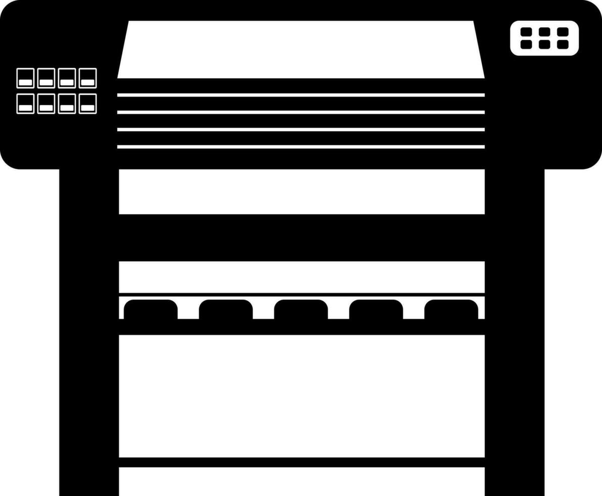 piatto stile stampante icona nel nero colore. vettore
