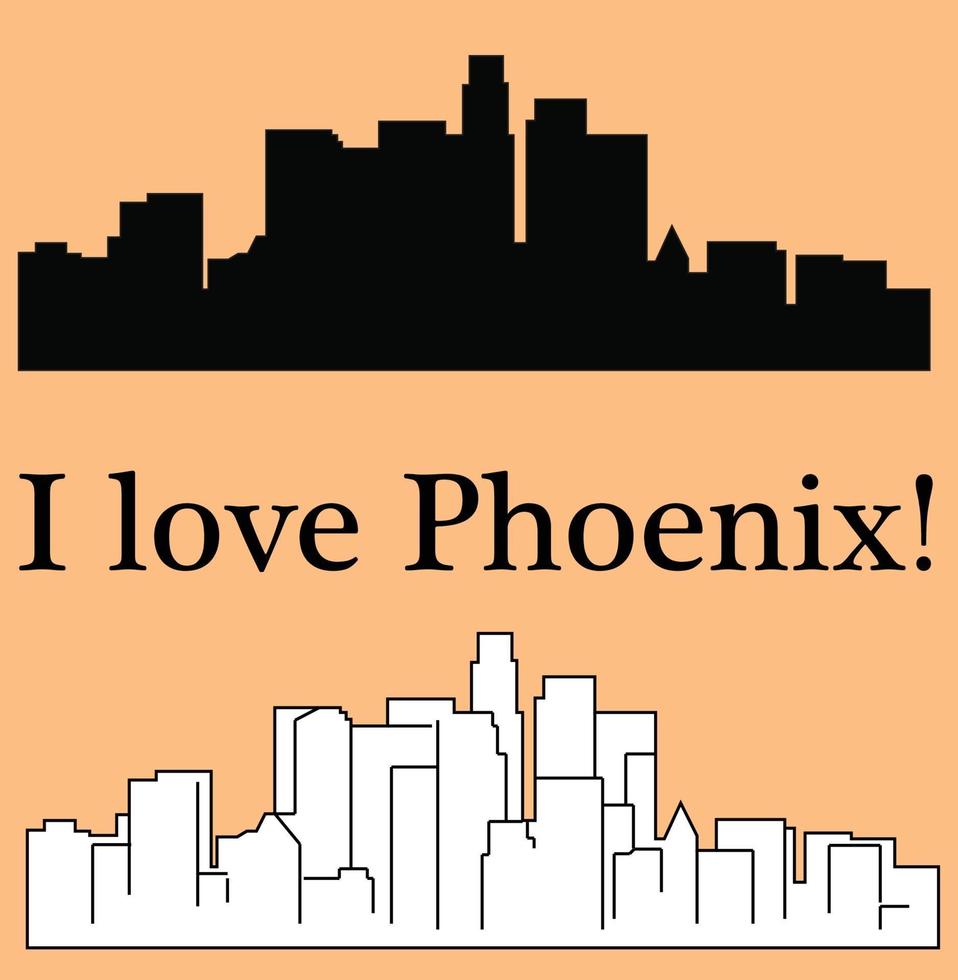 silhouette della città di phoenix arizona vettore