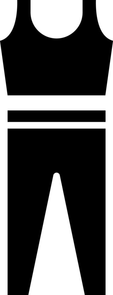 glifo illustrazione di yoga costume icona o simbolo. vettore