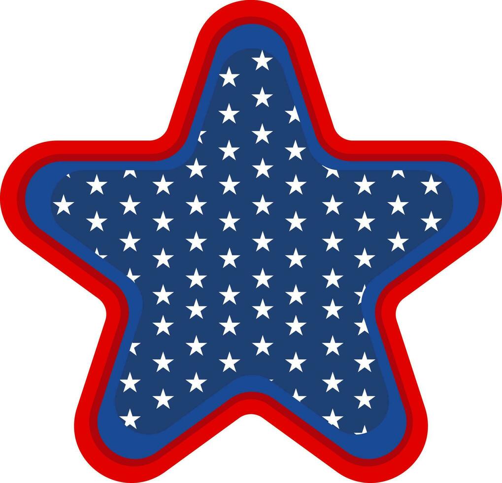 stella nel americano bandiera colori. vettore
