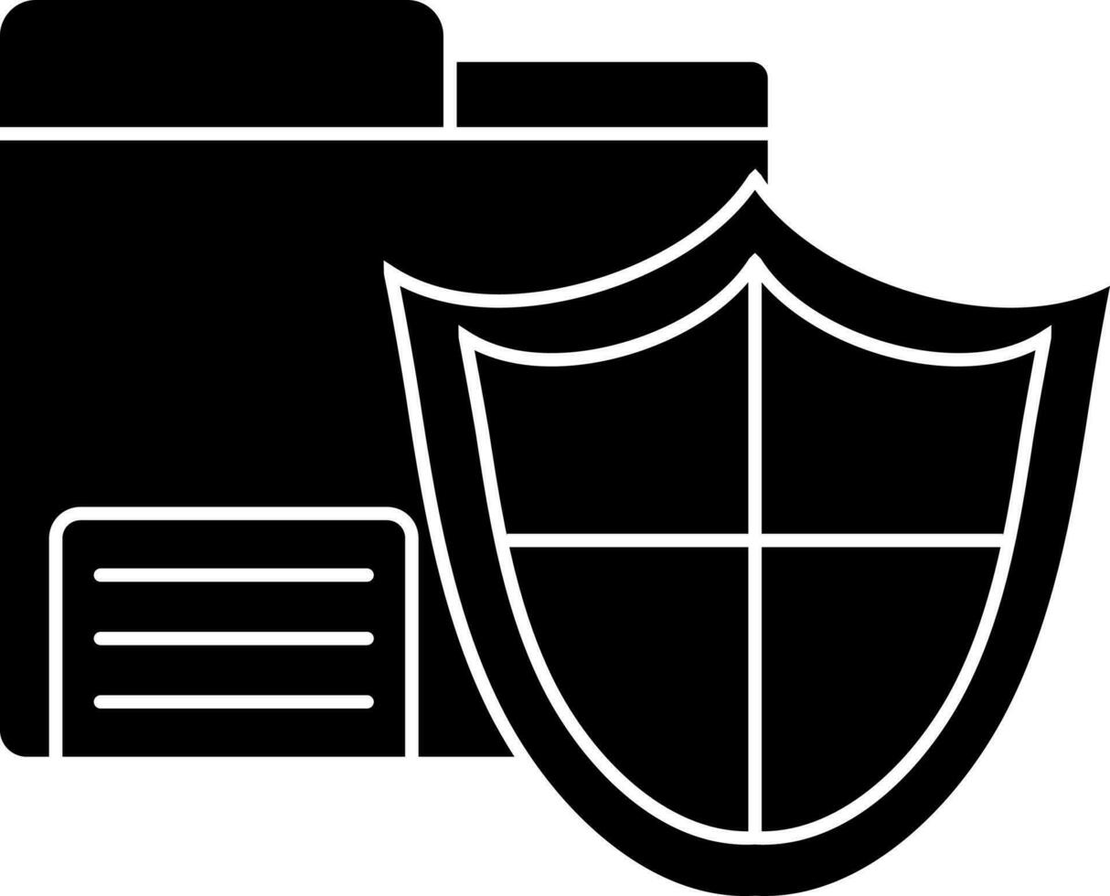 glifo icona o simbolo di dati sicurezza. vettore