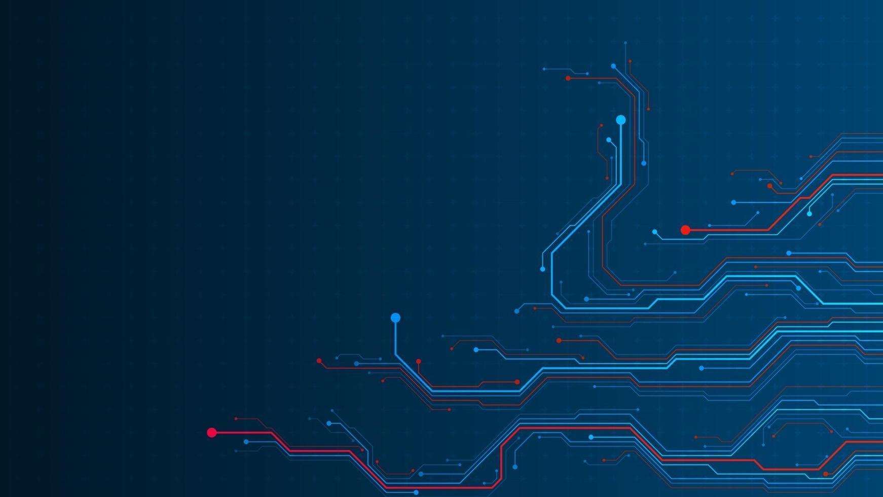 progettazione di circuiti elettronici su sfondo blu scuro vettore