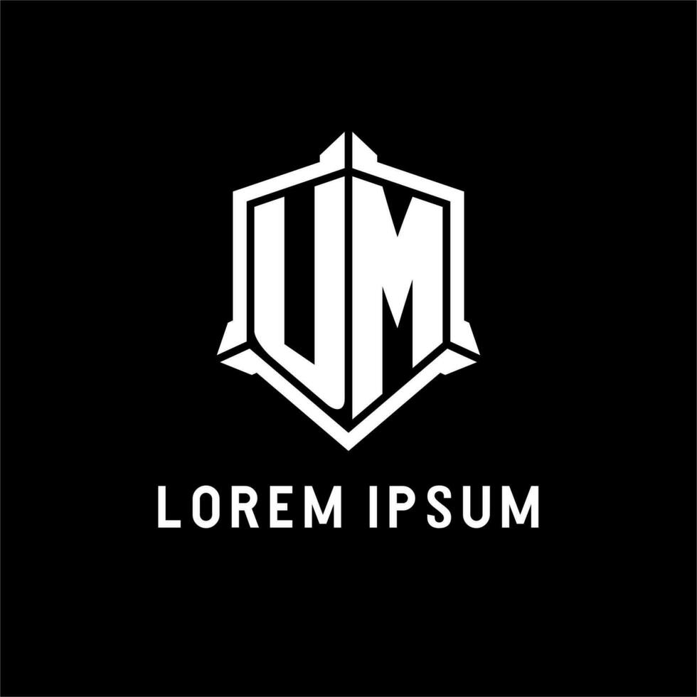 um logo iniziale con scudo forma design stile vettore