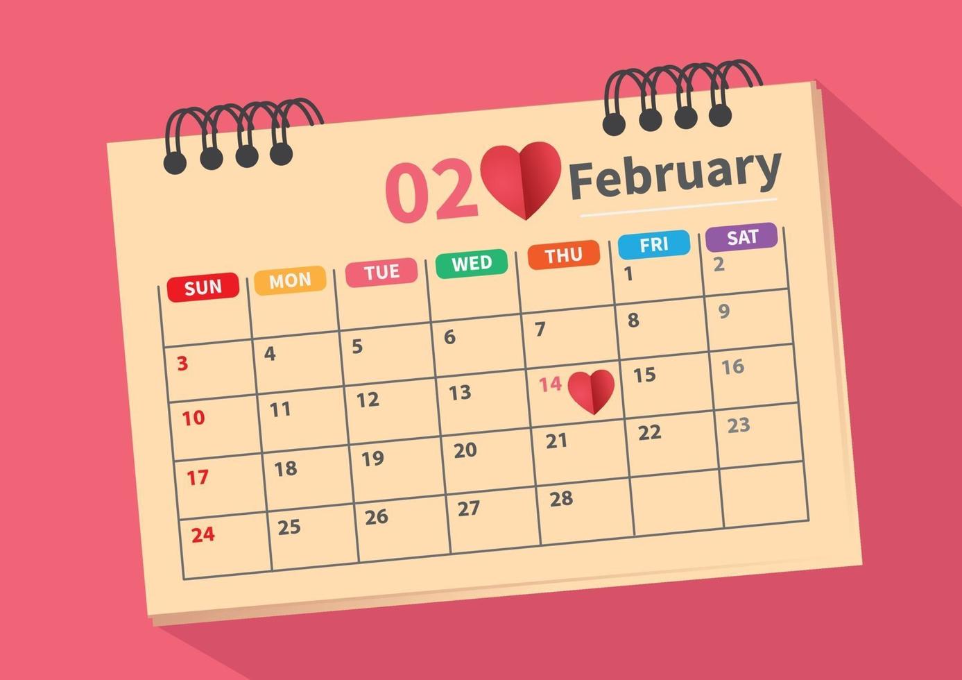 calendario racconta di San Valentino vettore