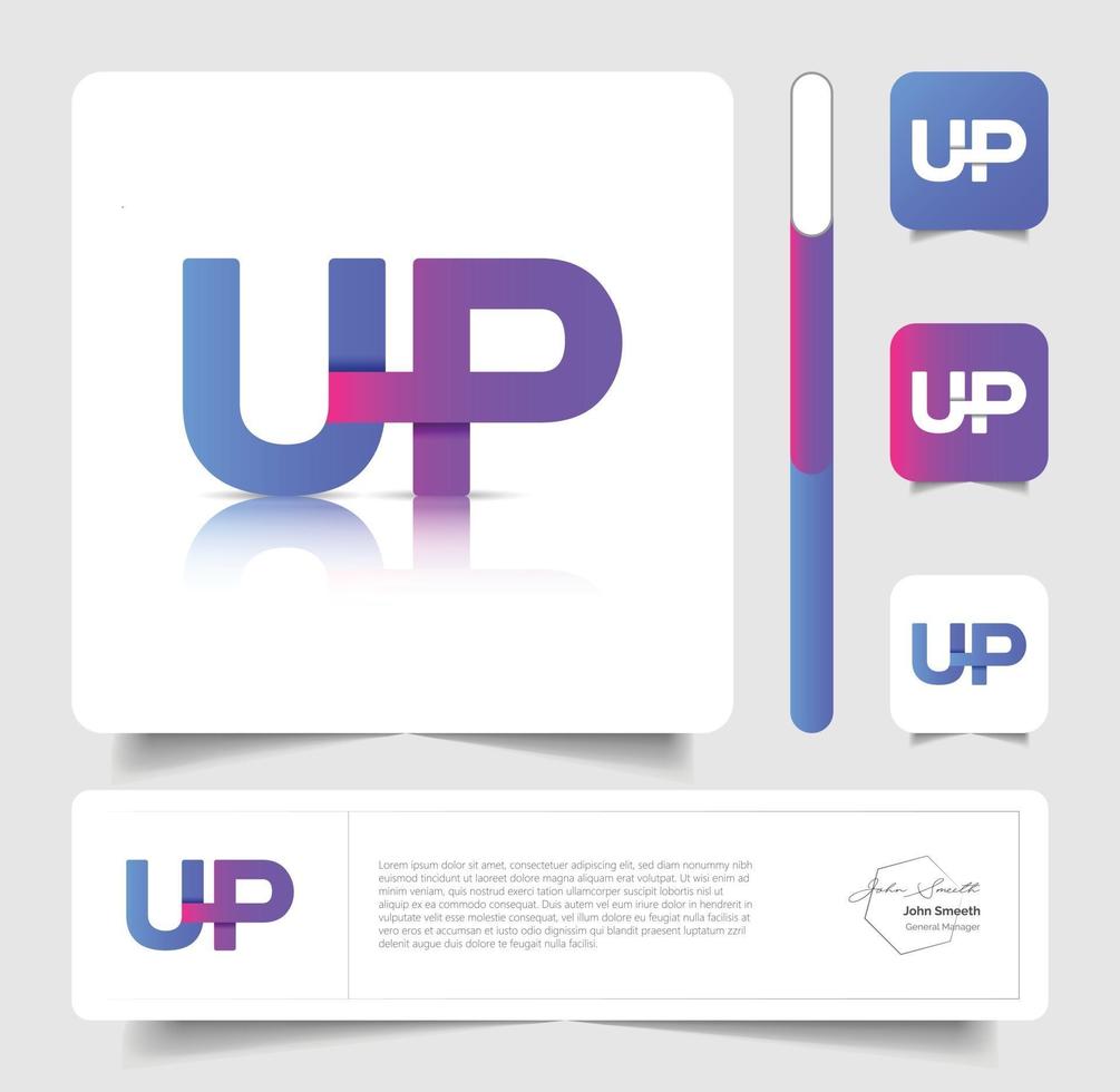 up concept design del logo per il marchio vettore