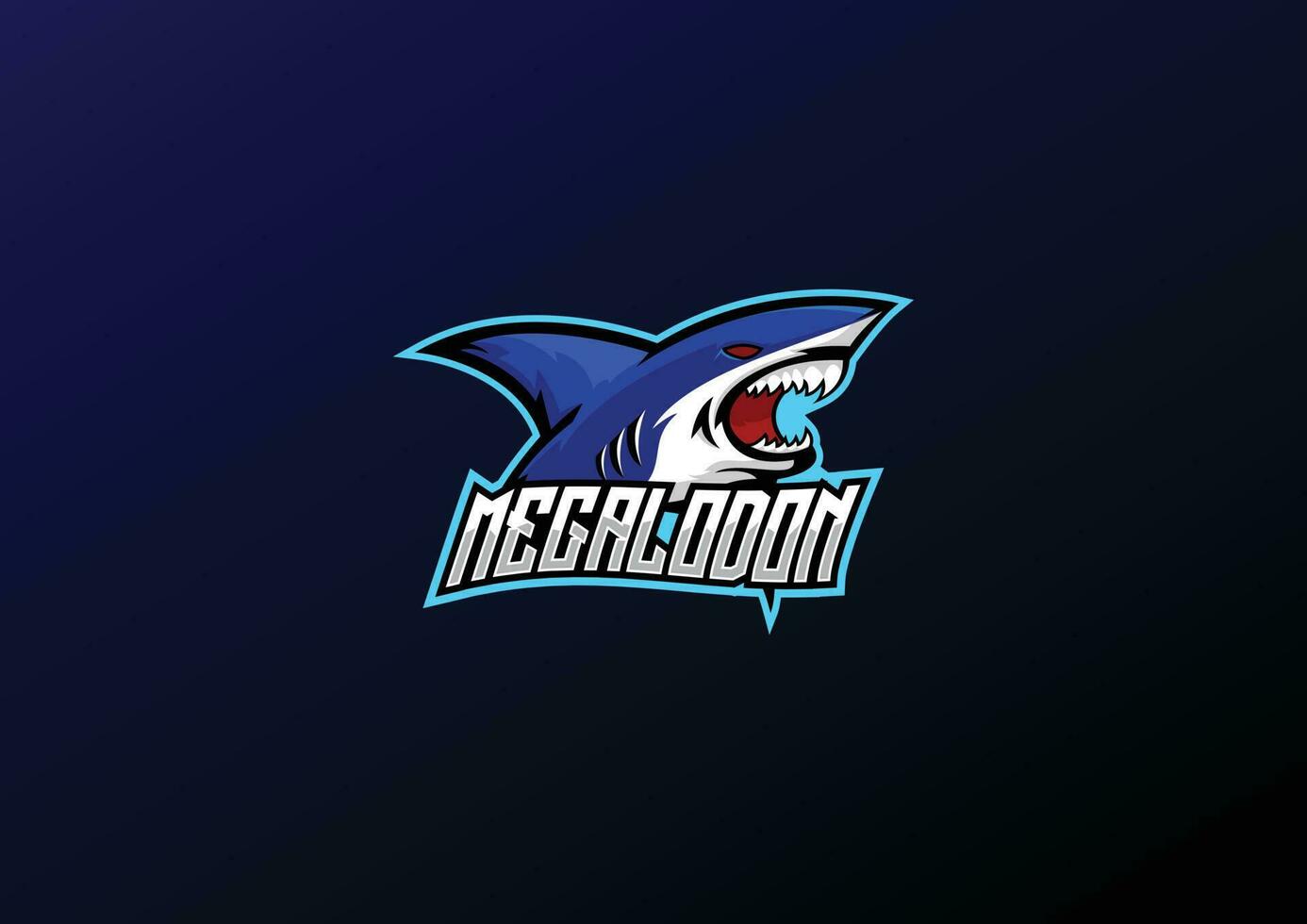 megalodon logo esport design portafortuna vettore
