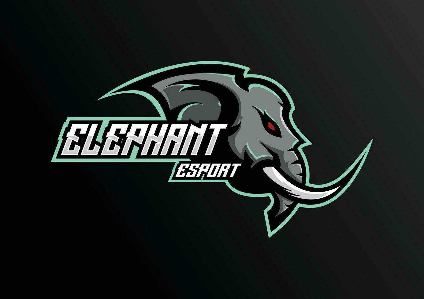 elefante esport logo squadra design portafortuna vettore