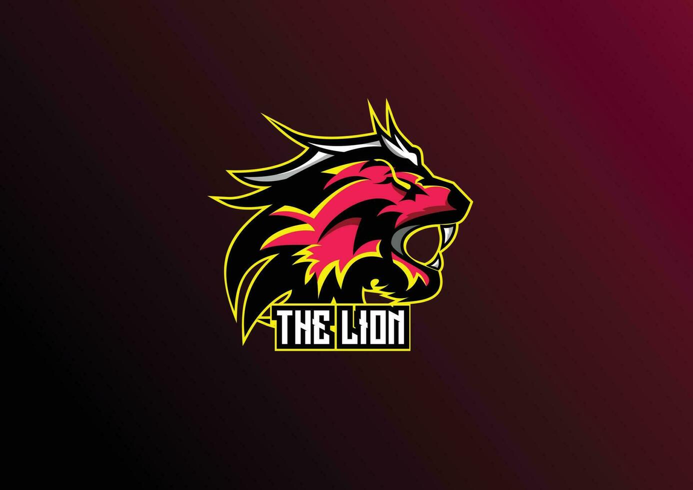 Leone esport logo gioco design portafortuna vettore