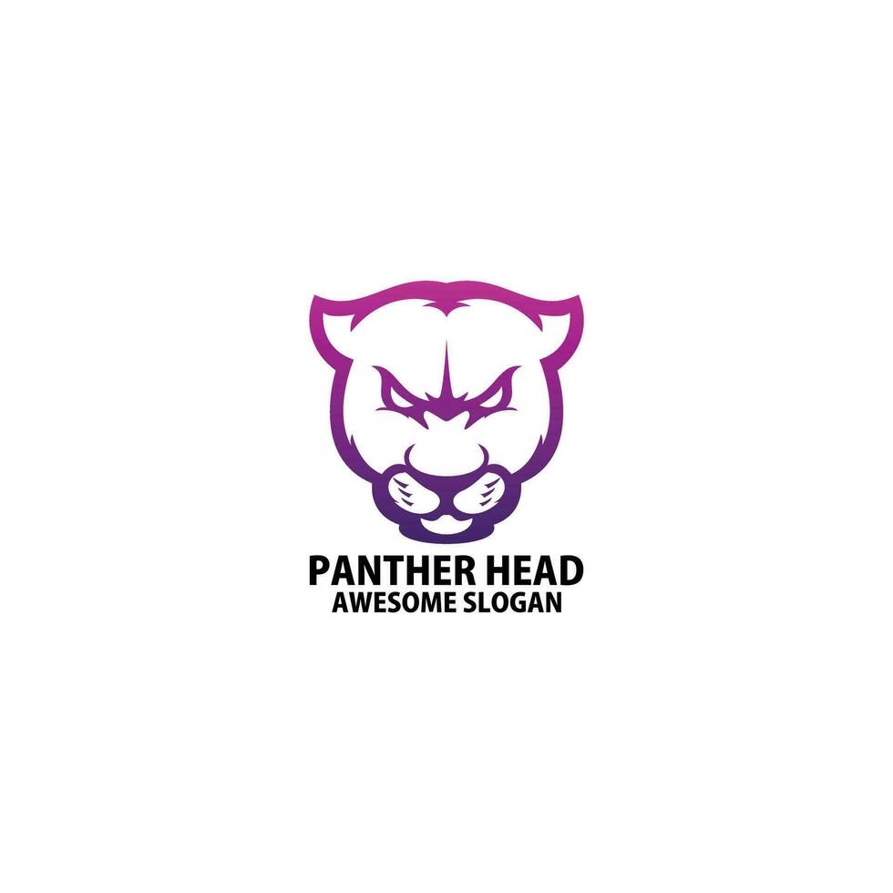 pantera testa logo design pendenza linea arte vettore