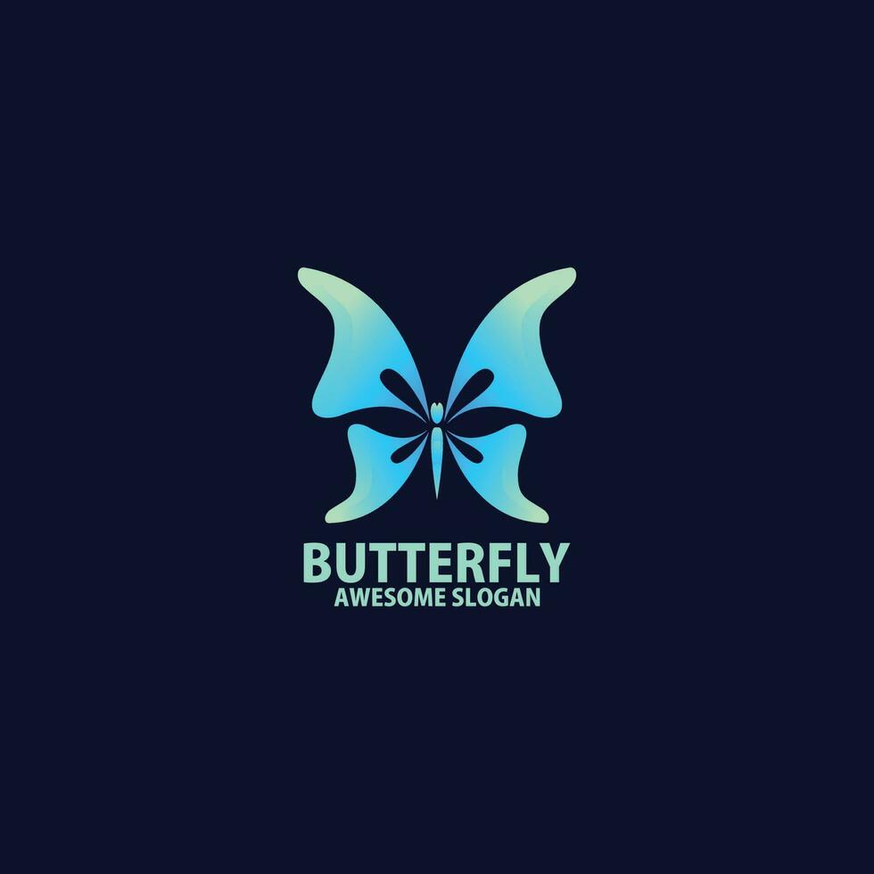 farfalla logo design pendenza colore vettore