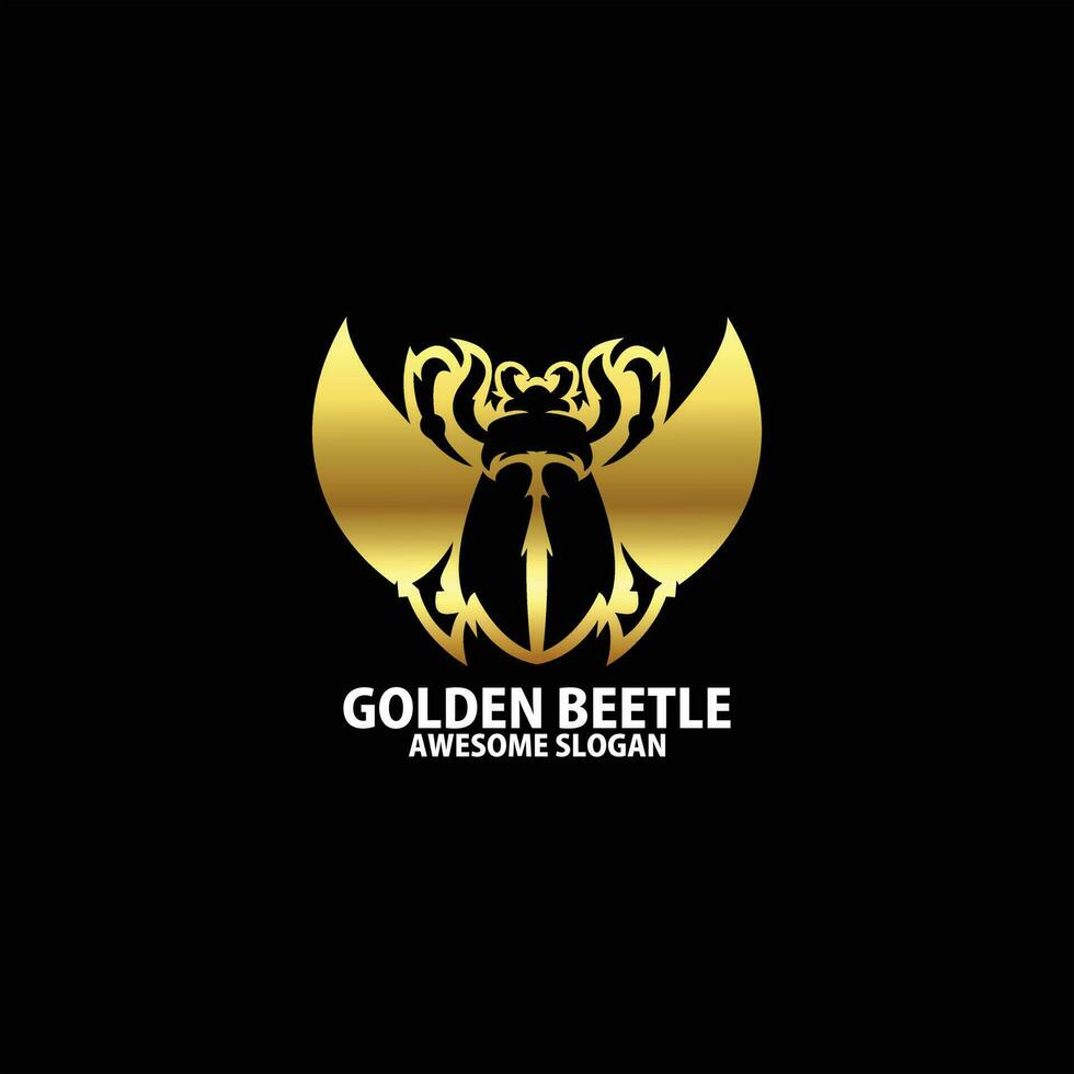 d'oro scarafaggio design logo pendenza colore vettore