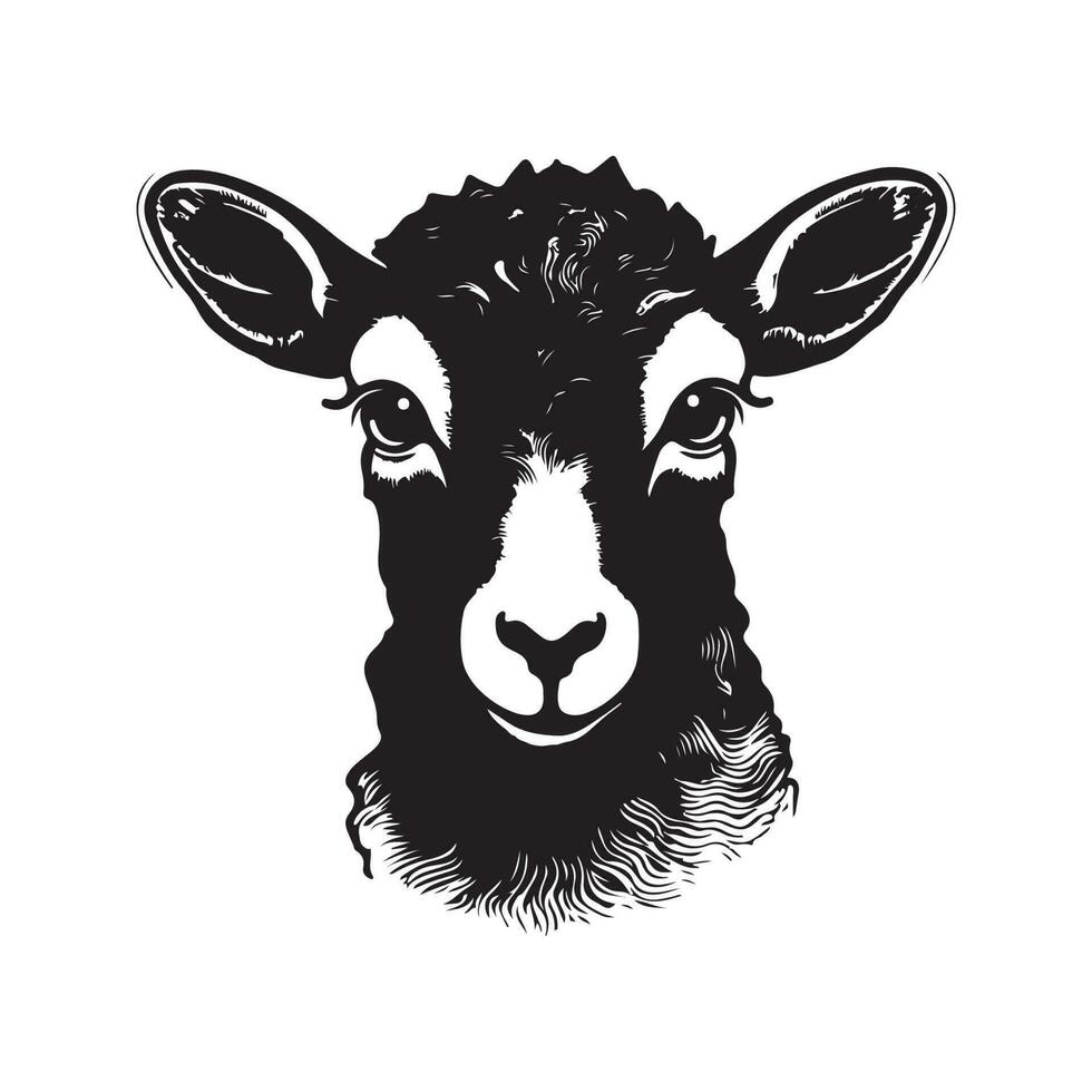 agnello, Vintage ▾ logo linea arte concetto nero e bianca colore, mano disegnato illustrazione vettore