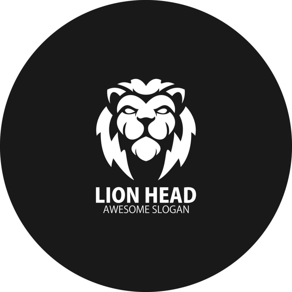 Leone testa logo design icona vettore