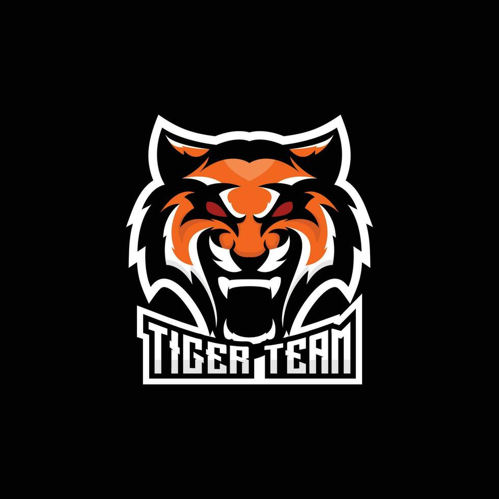 tigre squadra logo esport design gioco portafortuna vettore
