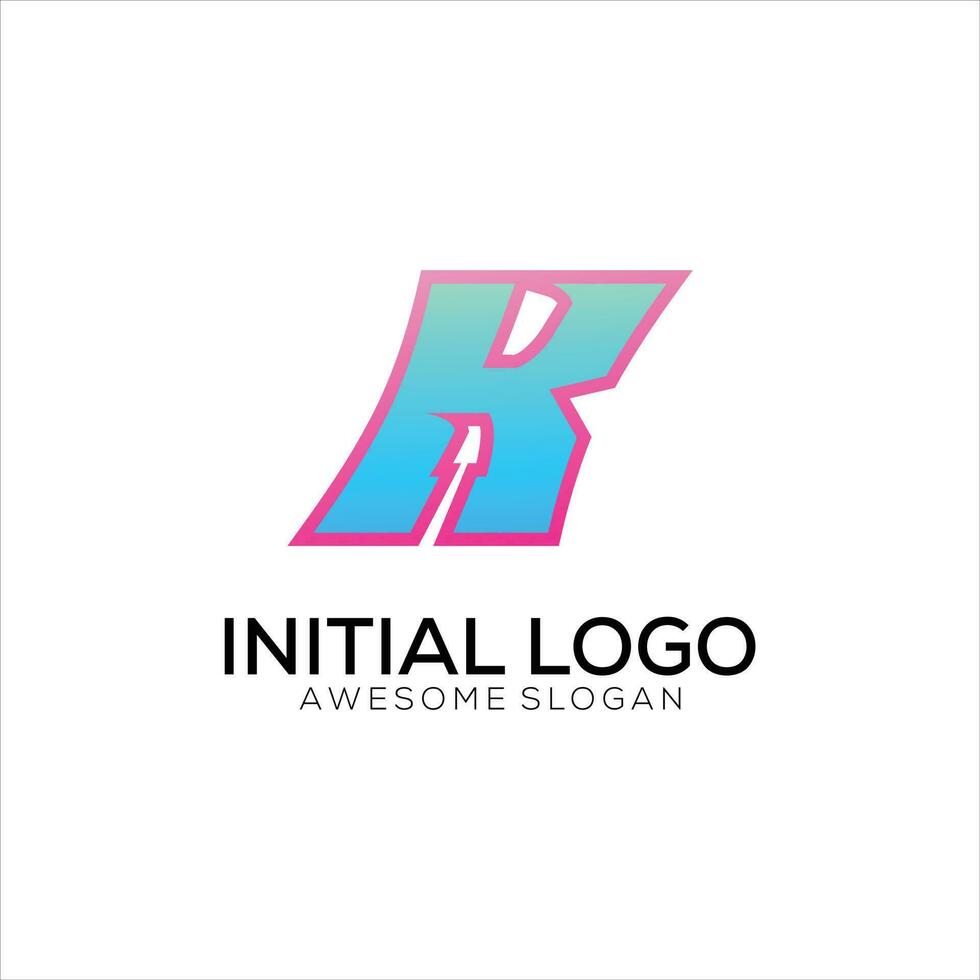 K iniziale logo pendenza colorato design vettore