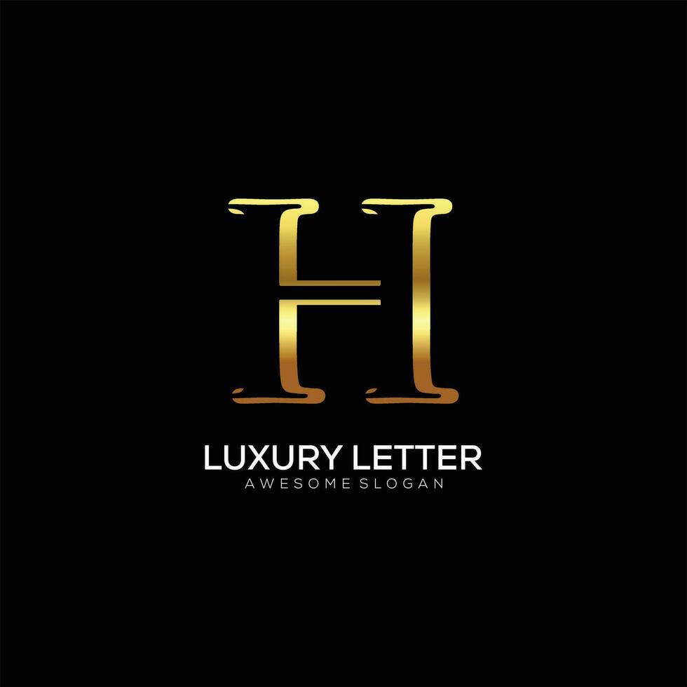 lettera h logo con lusso colore design vettore