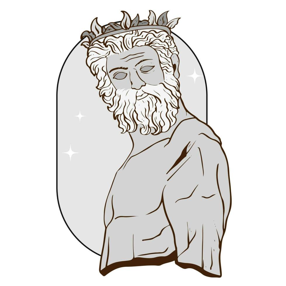 mano disegno disadattato tatuaggi statua vaporwave nero e bianca Vintage ▾ stile estetica. per tatuaggi pelle elemento o manifesto elemento design vettore