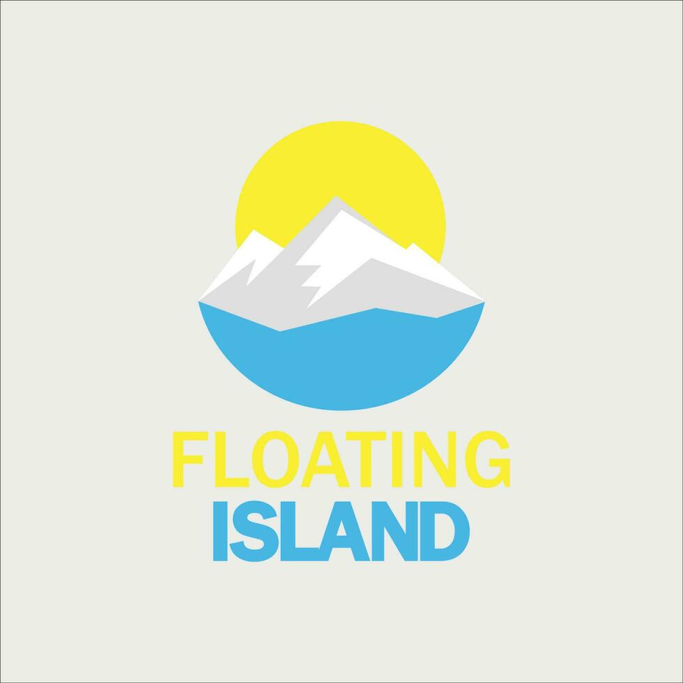 design un' azienda logo con il Immagine di un' galleggiante isola o montagna vettore