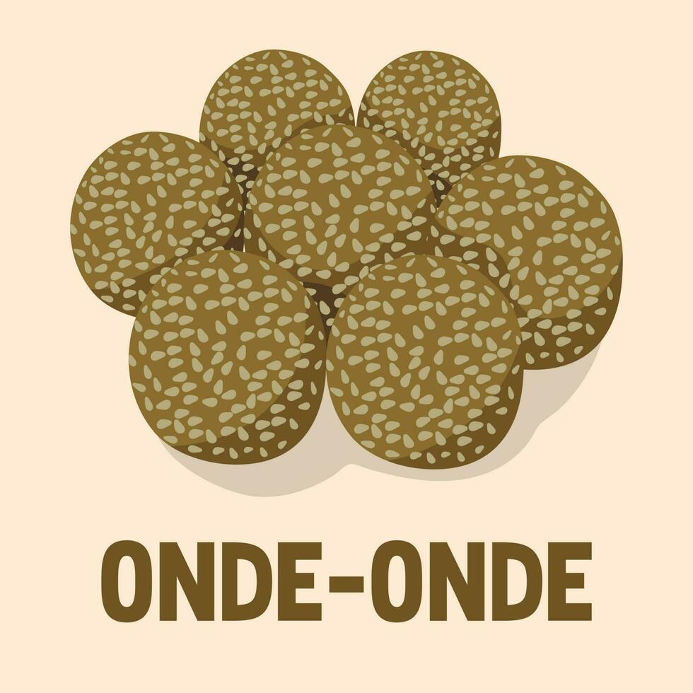 onde onde indonesiano tradizionale strada cibo vettore