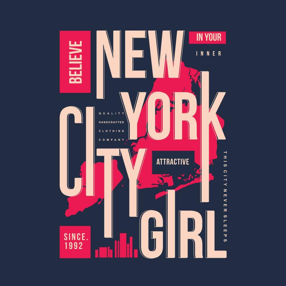 credere nel il tuo interno nuovo York città grafico t camicia disegno, tipografia vettore, illustrazione, casuale stile vettore