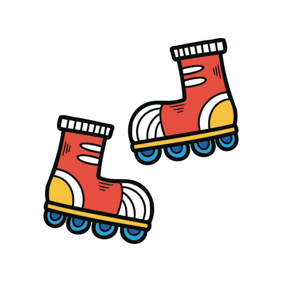 isolato illustrazione giocattolo rosso rullo pattinare vettore