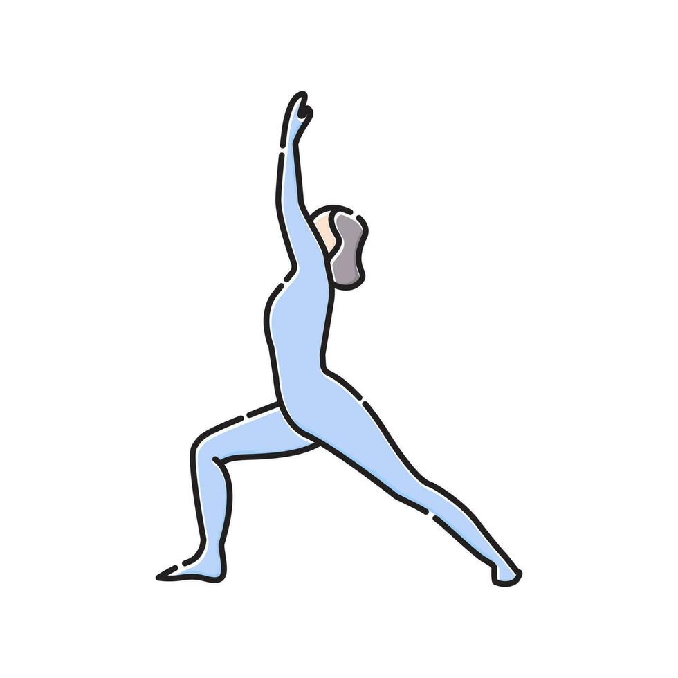 yoga posa icona per modello, virabhadrasana yoga icona simbolo illustrazione design. vettore