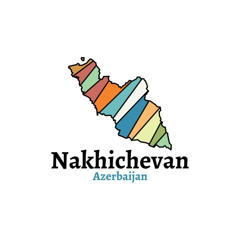 vettore carta geografica di nakhichevan azerbaijan pieno con il bandiera di il nazione