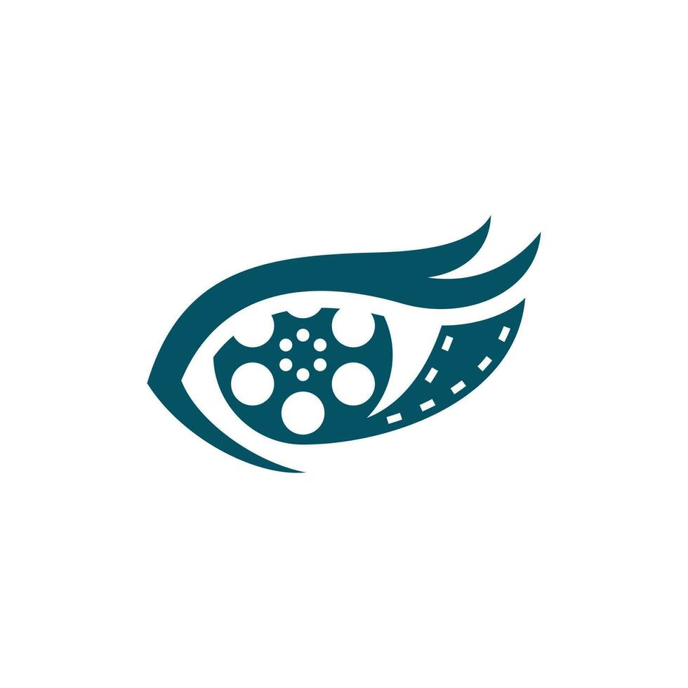 occhio film giocare logo design modello, simbolo cerchio occhio logo disegno, identità aziendale occhio cura vettore logo design
