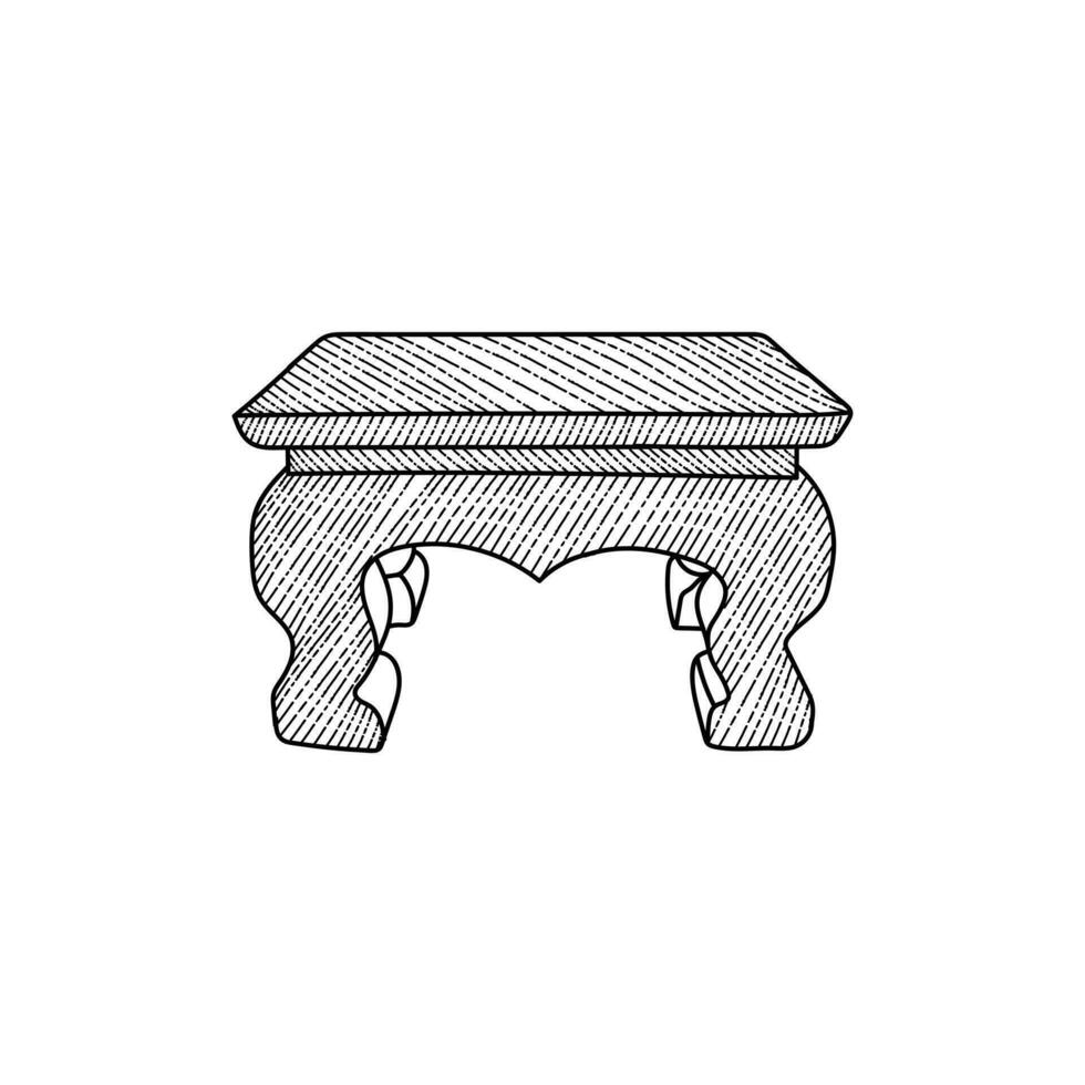 elegante tavolo linea arte creativo logo vettore