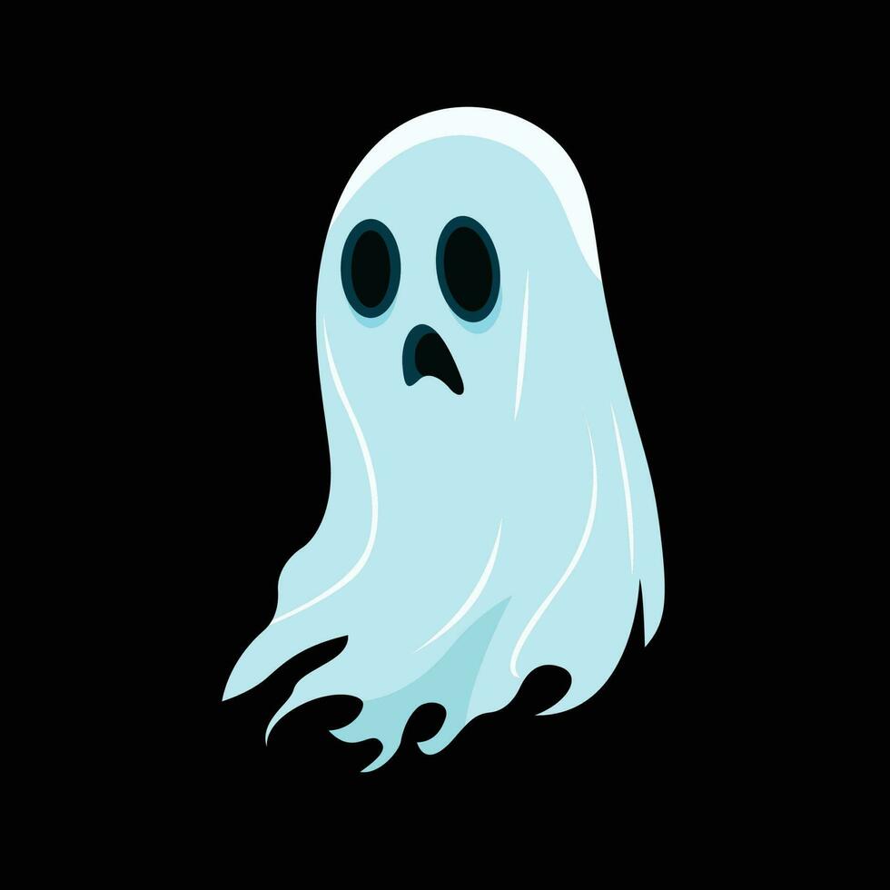 impaurito fantasma personaggio vettore illustrazione fantasma piatto stile vettore Immagine