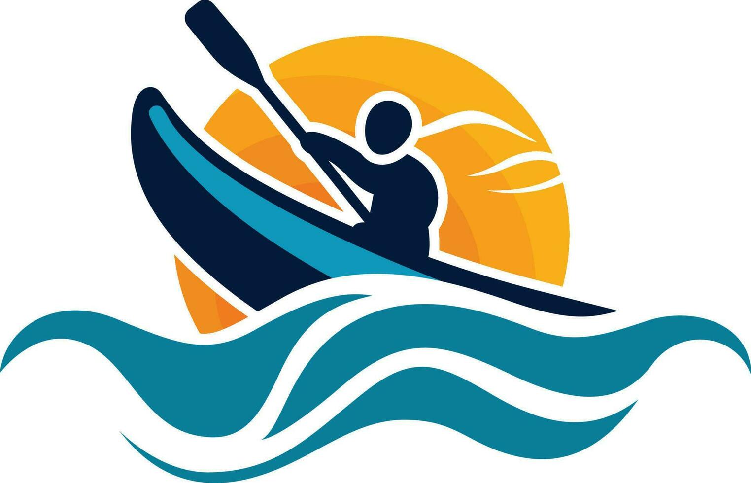 kayak acqua sport logo modello vettore illustrazione.