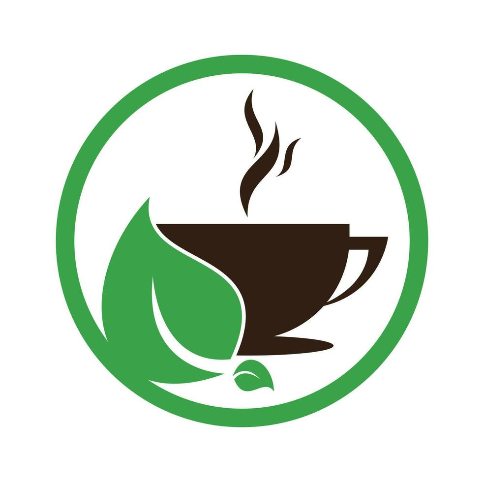 eco caffè logo modello design. verde caffè logo modello design vettore. vettore