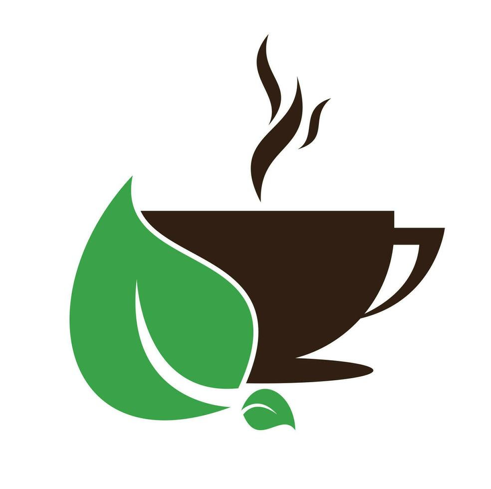 eco caffè logo modello design. verde caffè logo modello design vettore. vettore