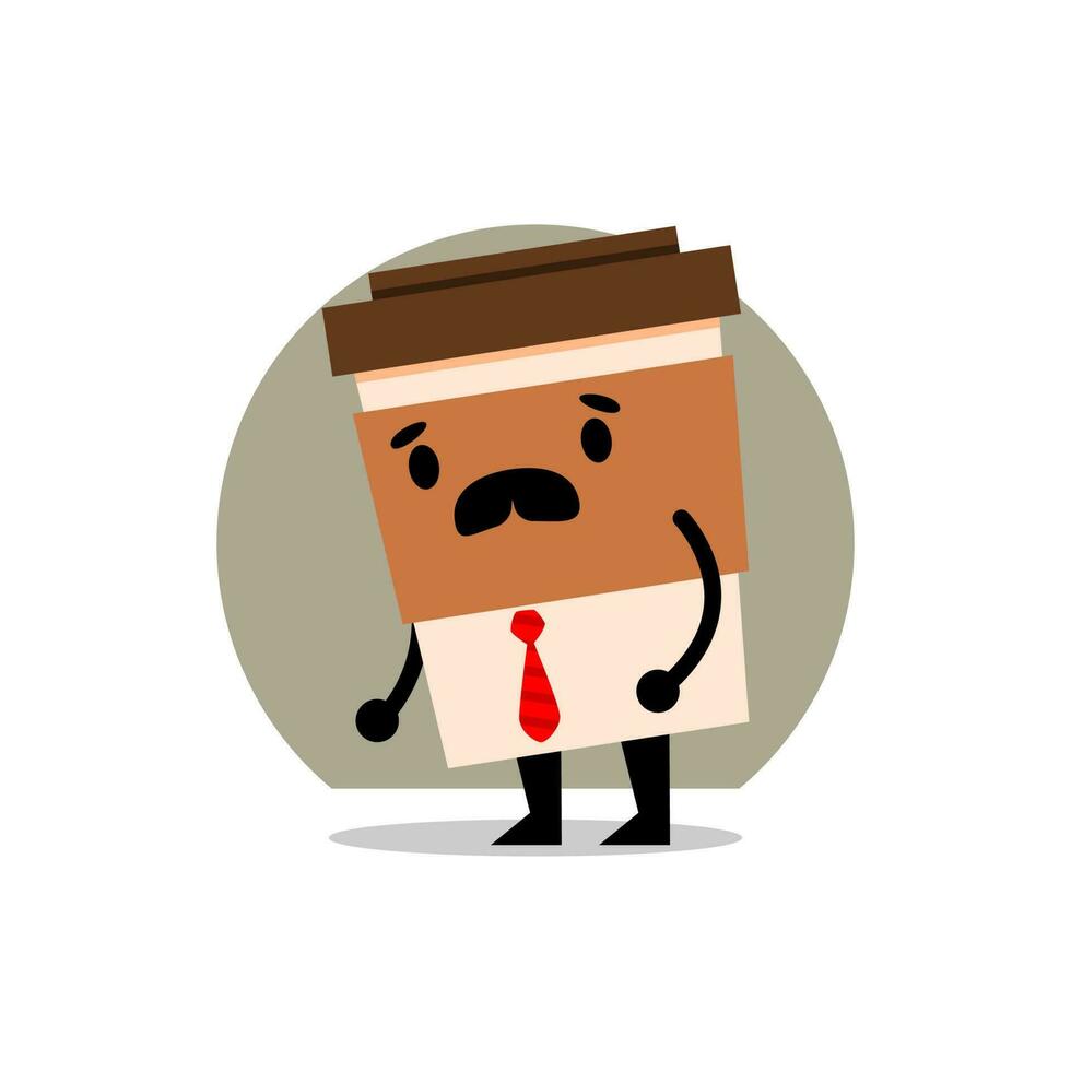 triste caffè tazza mascotte. padre caffè tazza portafortuna con infelice emotivo vettore illustrazione.